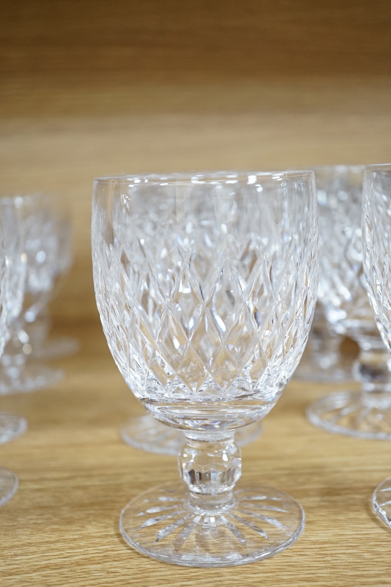 Sixteen Waterford 'Colleen' crystal glasses, tallest 13cms high